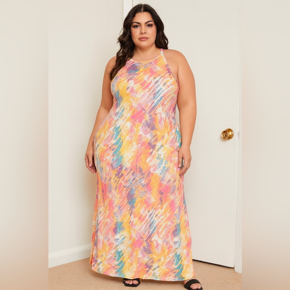 Colorful Abstract Maxi Dress